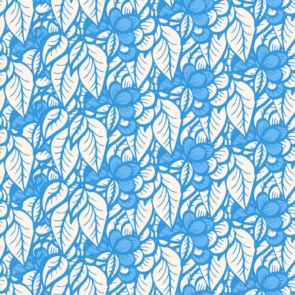 Seamless pattern with flowers and leaves - Vector, Image