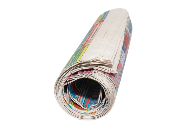 Скрученные газеты, изолированные на белом
. - Фото, изображение