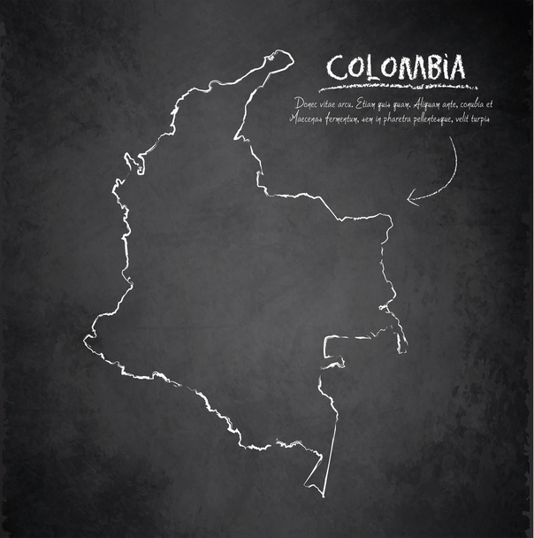Colombia mappa lavagna lavagna vettoriale
 - Vettoriali, immagini