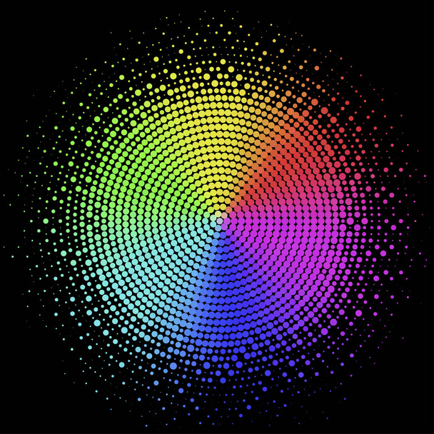 colorful halftone, spectrum radial gradient, vector EPS10 - Vector, Image