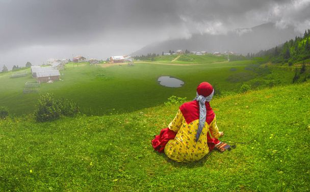 Badara Plateau view in fogy day at Rize Province of Turkey - 写真・画像