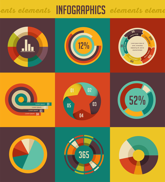 elementen en iconen van infographics - Vector, afbeelding