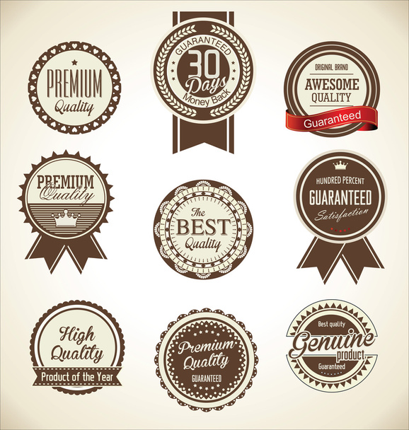 Quality Retro vintage badge collection - Vector, afbeelding