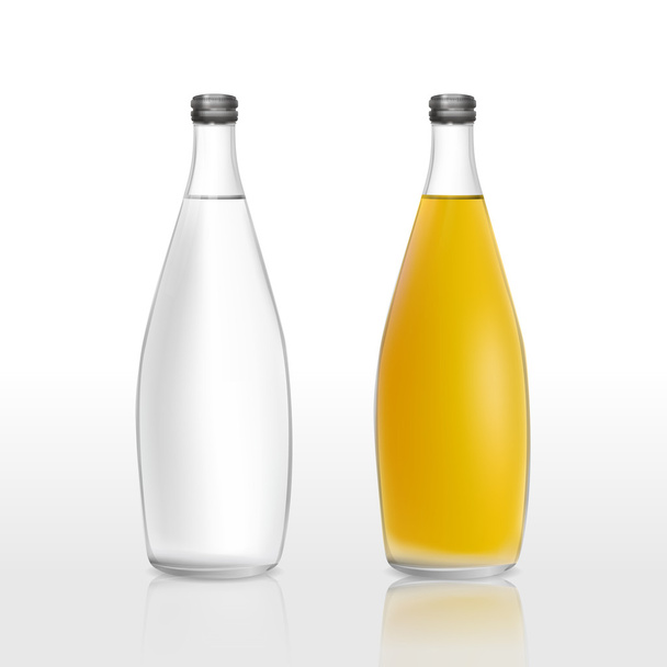 juice bottles set template isolated on white - Vektör, Görsel