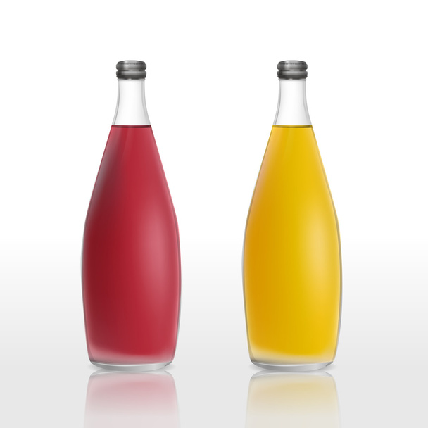 juice bottles set template isolated on white - Вектор,изображение