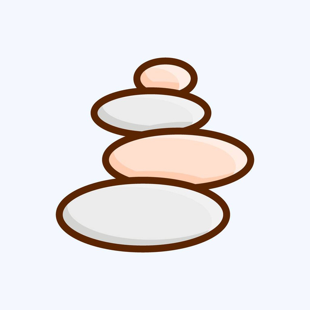 Icono Piedra. adecuado para el símbolo japonés. estilo plano. diseño simple editable. diseño plantilla vector. ilustración simple - Vector, imagen