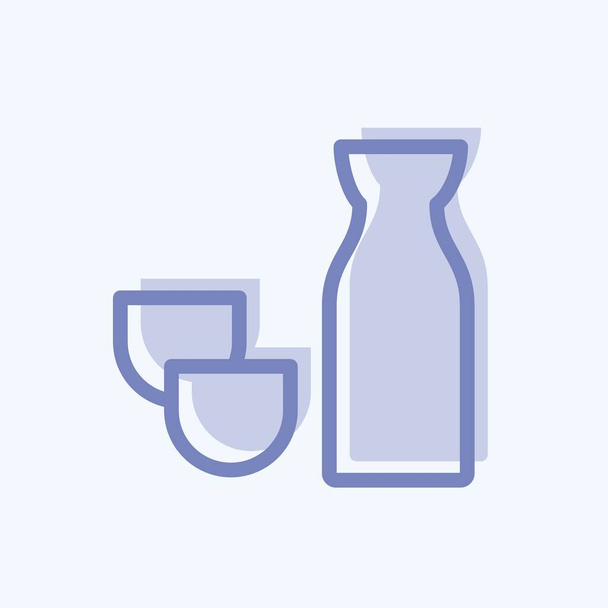 Icono de sake. adecuado para el símbolo japonés. estilo de dos tonos. diseño simple editable. diseño plantilla vector. ilustración simple - Vector, Imagen