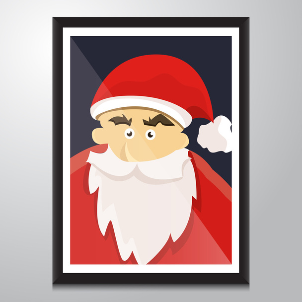 Ilustración vectorial de Navidad de Santa Claus con plantilla de póster
 - Vector, Imagen