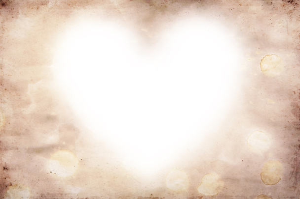 Grunge, ancient paper and white heart shape - Fotó, kép