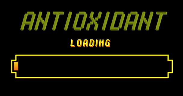 Yellow loading screen with Antioxidant text. - Footage, Video