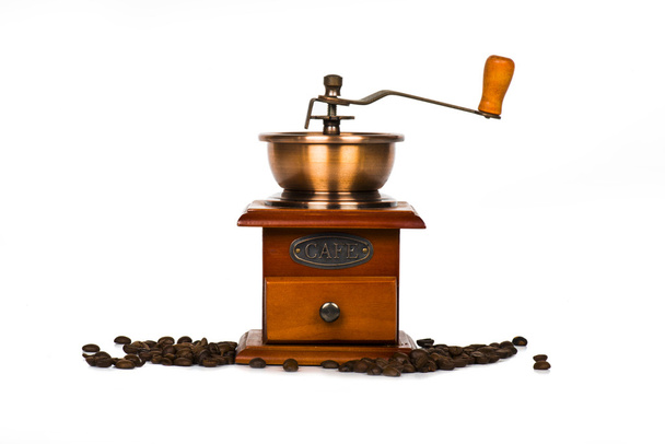 Vintage coffee grinder on white - Photo, Image