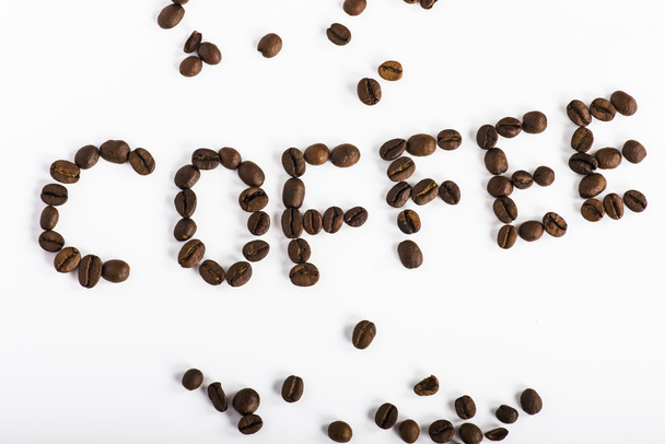 Café Word hecho de granos de café
 - Foto, Imagen
