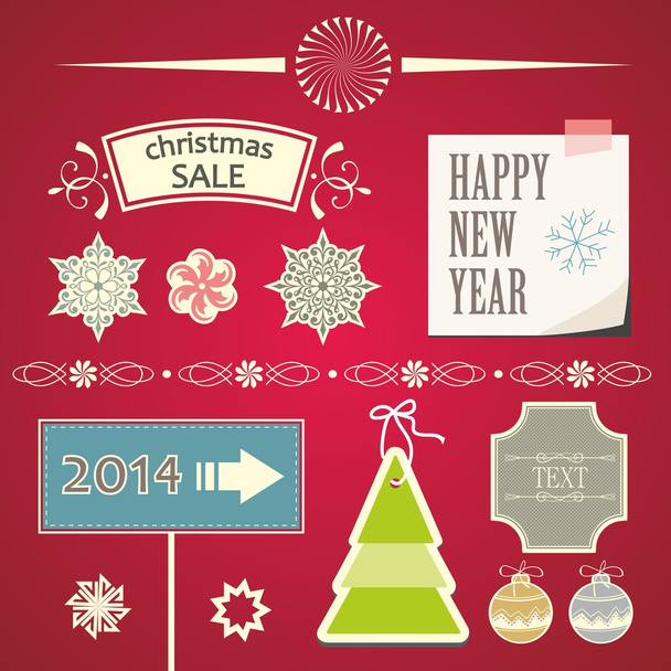 Christmas Ornaments and Decorative Elements. - Vector, Image