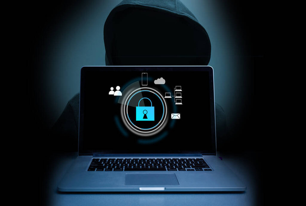 Κωδικός πρόσβασης που προστατεύεται για σύνδεση στην οθόνη του υπολογιστή, Προστασία της ιδιωτικής ζωής - Φωτογραφία, εικόνα