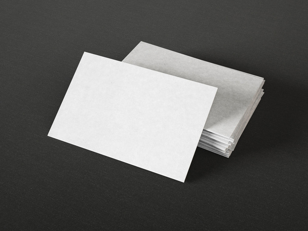 Gray business cards on dark background - Photo, image