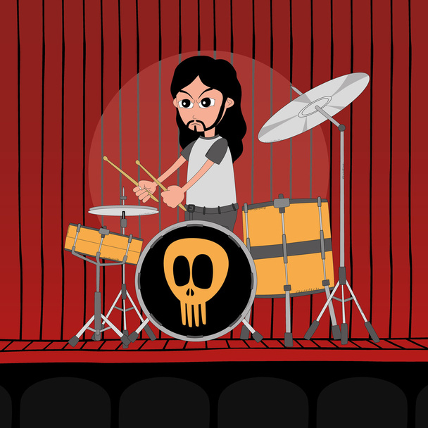 Live Band Boy Cartoon-Figur - Vektor, Bild