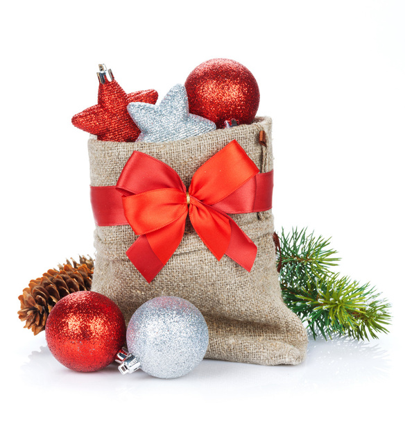 Christmas bag with baubles - Photo, Image