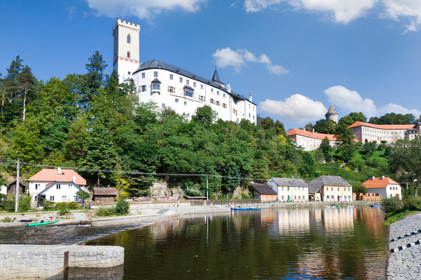 Historical town and medieval gothic castle Rozmberk nad Vltavou, South Bohemia, Czech republic, Europe - Фото, зображення