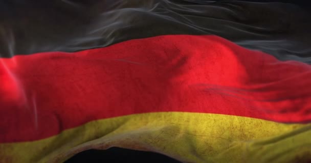 Old Germany Flag waving at wind. Loop - Footage, Video