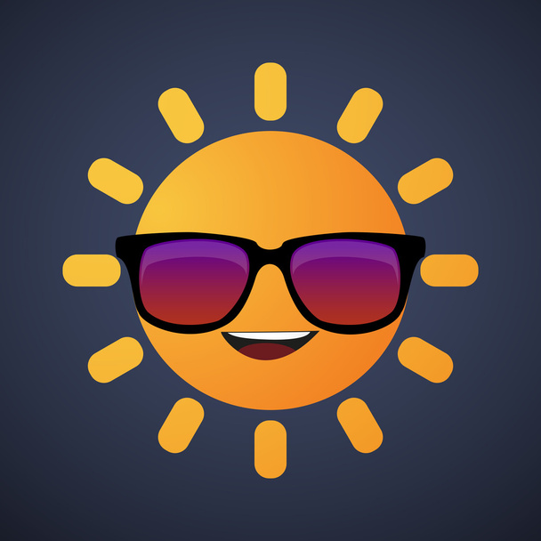 Gözlüklü şirin güneş avatar - Vektör, Görsel