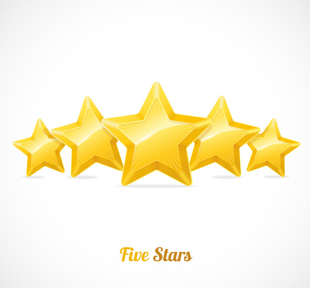 Vector star rating with five gold stars concept - Vecteur, image