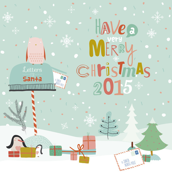 Christmas And New Year illustration - Vector, Imagen