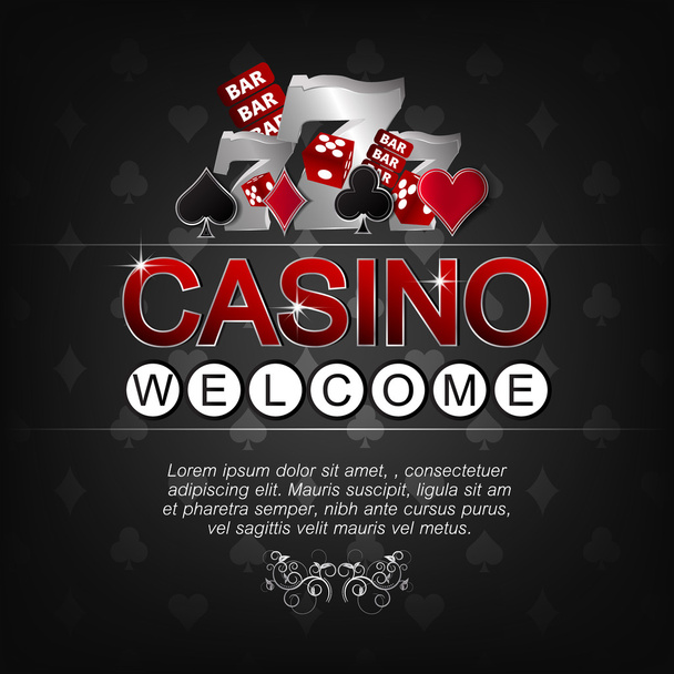 Ilustración de vectores de Casino para póster sobre fondo oscuro
 - Vector, Imagen
