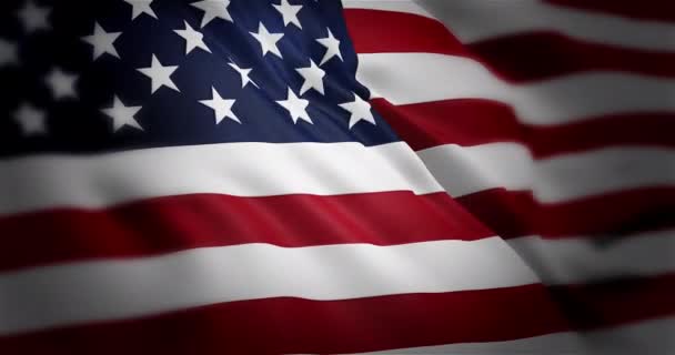 Amerikan yhdysvaltojen lippu heiluttaa 3D-animaatiota. Saumaton silmukka Amerikan lippu animaatio. Yhdysvaltain lippu heiluttaa 4k - Materiaali, video