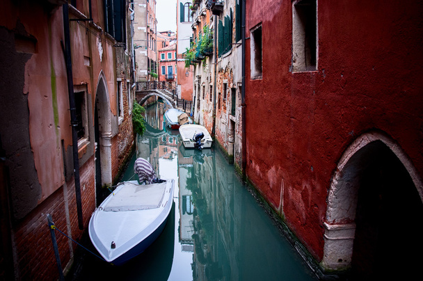Narrow canal with boats - 写真・画像
