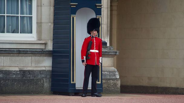 Guardia Reale d'onore inglese soldato dell'esercito britannico in piedi con pistola a Londra - Foto, immagini