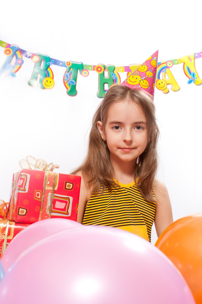 Birthday girl and gifts - Фото, зображення