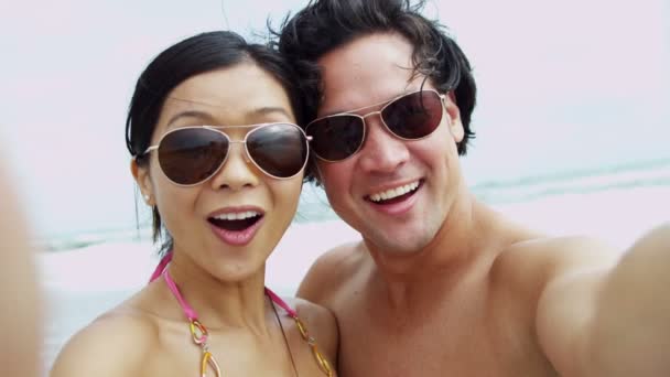 Couple having fun on beach - Footage, Video