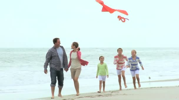 Famiglia con aquilone sulla spiaggia
 - Filmati, video