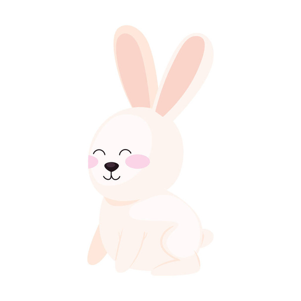 niedliche weiße Kaninchen Tier Charakter - Vektor, Bild