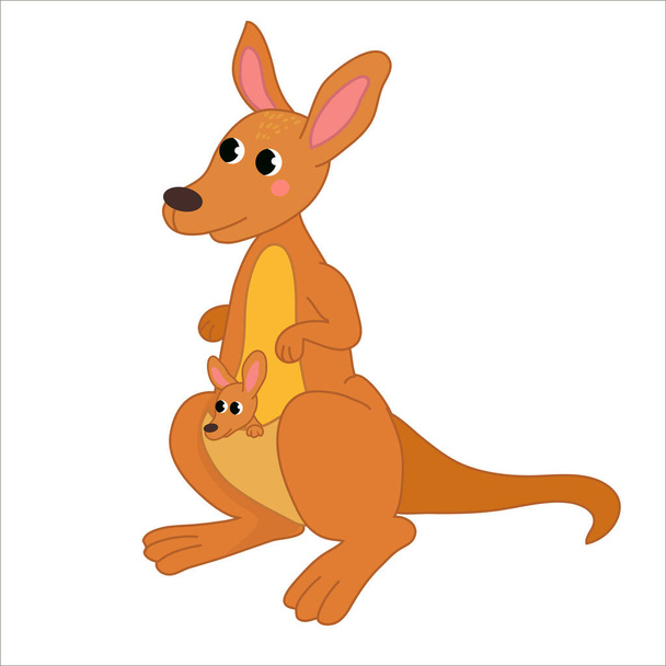 funny australian animal isolated on transparent background. vector illustration. zoo - Vector, Image