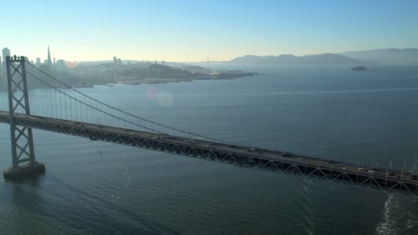 Most wiszący antena Oakland Bay, San Francisco - Materiał filmowy, wideo