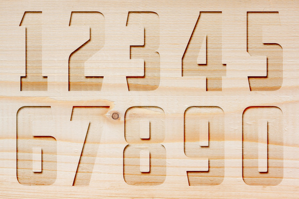 getallen op hout - Foto, afbeelding