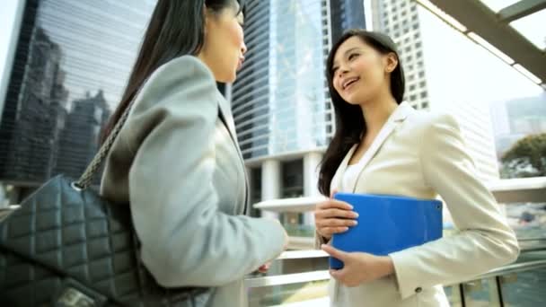 Businesswomen meeting and handshaking - Footage, Video