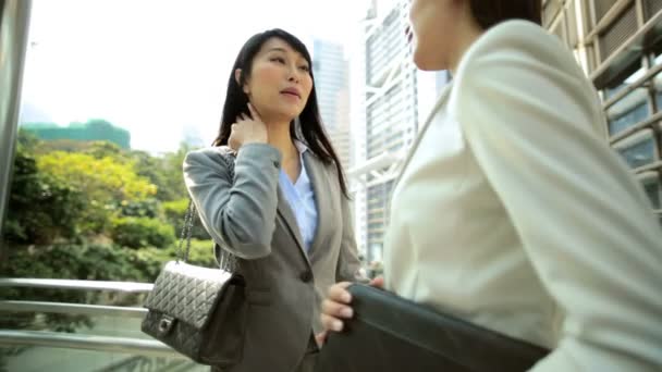 Onların yatırım açık havada tartışırken iş kadınları - Video, Çekim