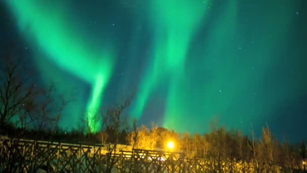 Norweski niebo z zorzy polarnej - Materiał filmowy, wideo