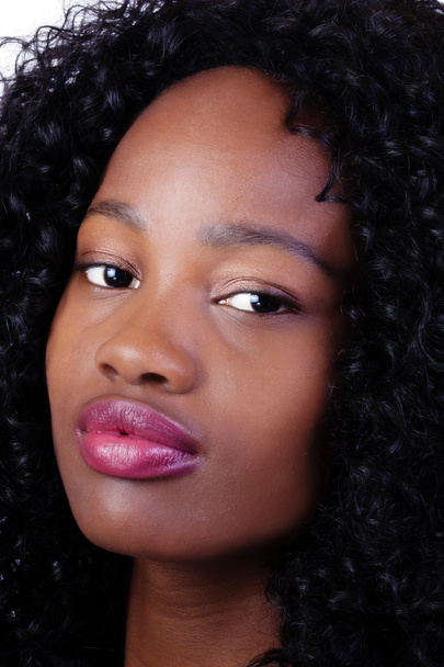 Closeup Portrait Attractive African American Teen Woman - Foto, afbeelding