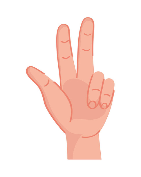 Левая рука, жест номер три - Вектор,изображение