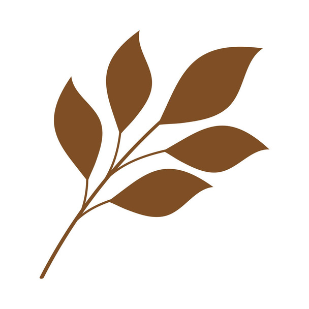 leaves in branch silhouette icon - Vektor, Bild