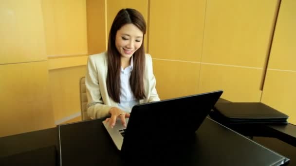 Businesswoman working in hotel room - Footage, Video