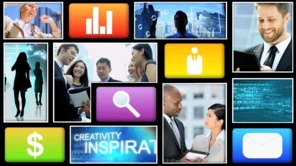 Montaż wideo etnicznych biznesowych pracy zespołowej - Materiał filmowy, wideo