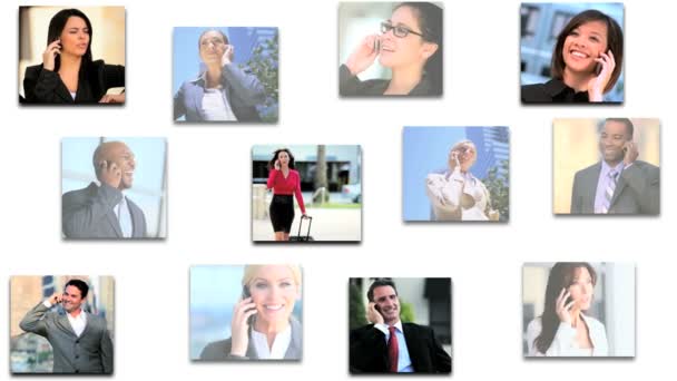 3D video montage Multi etnische zaken teamwerk financieren communicatie - Video