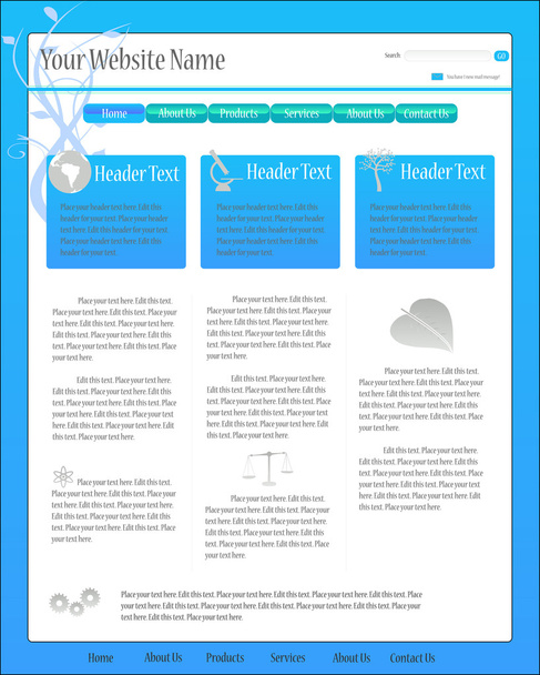 blauwe webpagina - Vector, afbeelding