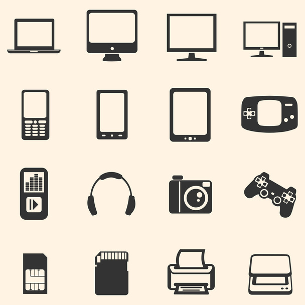 Iconos de dispositivos digitales
 - Vector, Imagen