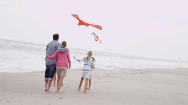 Famiglia con aquilone volante sulla spiaggia
 - Filmati, video