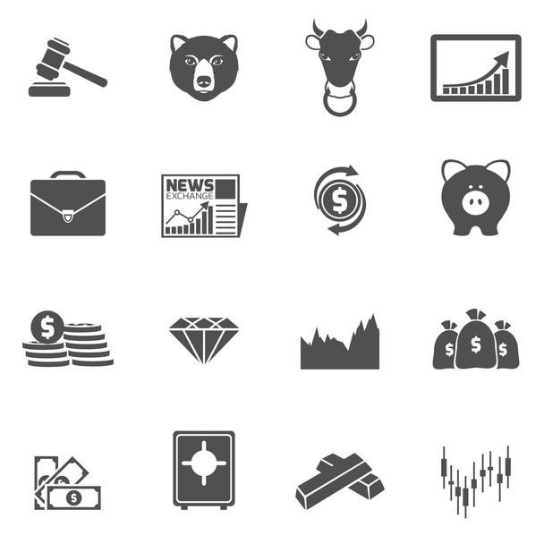Finance exchange icons black - Vector, Image